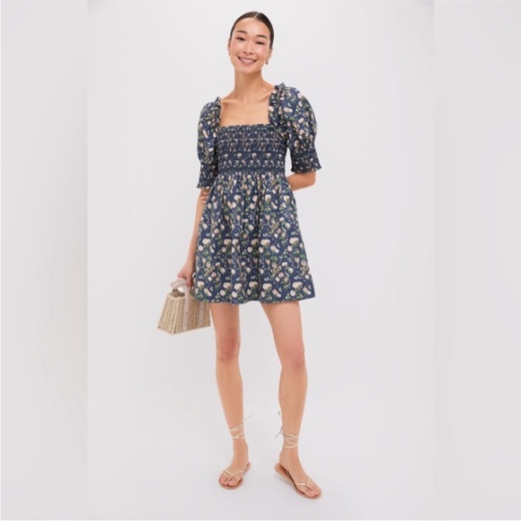 Hill House Dresses & Skirts - NWT Hill House Lila Nap Dress Bluebonnet Navy Floral Mini Floral Size S